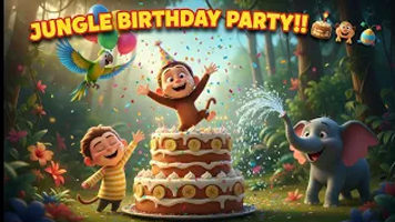 Monkey Birthday Party Song 🐒🎂 | Minku Pintu Jungle Birthday | Kids Nursery Rhymes